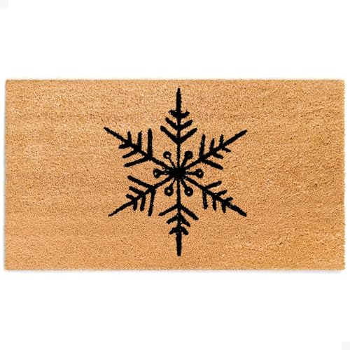 Winter Door Mat - Welcome Mat for Front Door with Non-Slip Backing - Durable Doormat - Perfect for Outside Entrance and Entryway Matt - Outdoor/Indoor - Snowflake - 17" x 30" - color: Snowflake