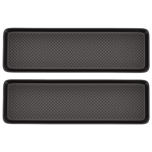 2 Pack Rubber Extra Large Shoe Tray for Entryway,Long Boot Tray,Slim Boot Mat for Indoor and Outdoor Use,16x55 in, Rectangular (Pack of 2) - size: 55"L x 16"W x 1.2"Th (Pack of 2)