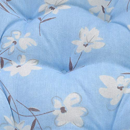 vctops Bohemian Soft Round Chair Pad Garden Patio Home Kitchen Office Seat Cushion Flower Blue Diameter 16" - color: Flower Blue, style: Diameter 16 Inch