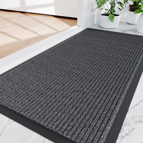 Amyracel Front Door Mat Indoor Outdoor Entrance, 24" x 72" All-Season Waterproof Doormat for Enterway, Heavy Duty Commercial Floor Mat, Fade Resistant, Rubber Back, Low Profile, Easy Clean | Commercial Floor Mat, Non Slip Natural Rubber Doormat, Fade Resi