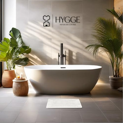 Diatomaceous Earth Stone Bath Mat - Ivory Tile | Modern Fast Dry Bathroom Floor Shower Mat, Quick Drying Premium Luxury Diatomite Spa Stone Gift, Non-Slip Base, 23.6" x 15.4" - color: Ivory Tile