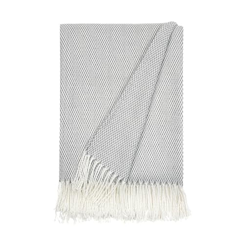 Merit Linens Herringbone Throw Blanket - One Size Gray - color: Herringbone Gray