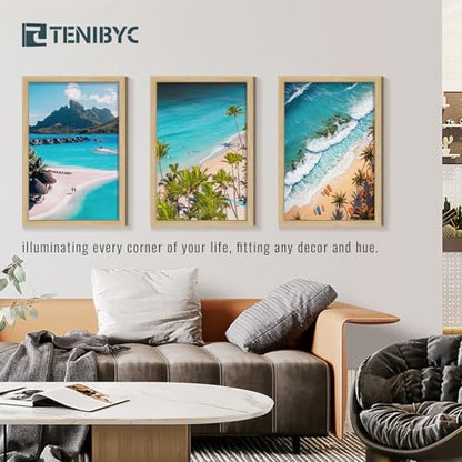 16x24 Frame Set of 3, Natural Oak Wood Grain, Wall Hanging Picture Frame for Photos, Posters, Paintings & Puzzles - color: Oak, size: 16 X 24, style: 3 Pack