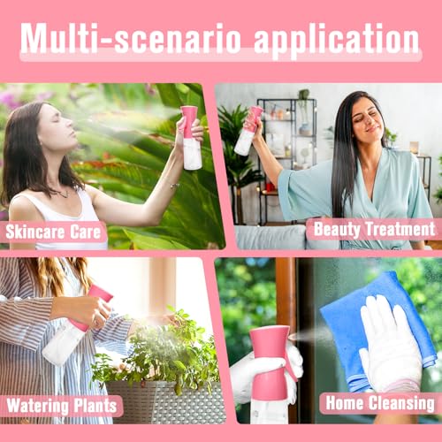 Spray Bottle For Hair,Continuous Water Mister for Hairstyling, Salons, Cleaning, Plants,Essential Oil Scents,Ultra Fine Mist Sprayer,6.8 OZ /200 ML-pink(Christmas Gifts) - color: Bright Pink