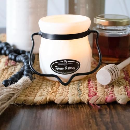 Milkhouse Tobacco & Honey Soy Candle, 5 oz Cream Jar, 35+ Hr Burn | Clean-Burning, Soy Wax, Cotton Wick, Made in the USA - size: 5 oz