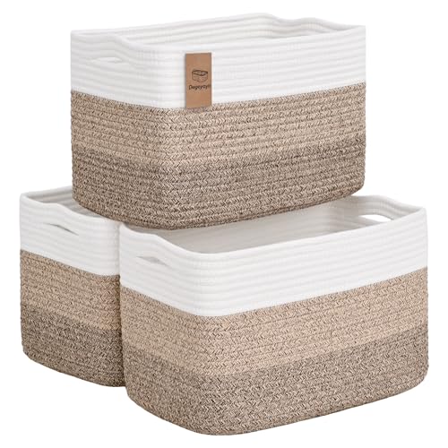 Baskets for Organizing,Storage Baskets,3 Pack Baskets for Shelfves,15"×10"×9" Woven Basket,toy storage bins,bins for organization - color: Gradient Yellow