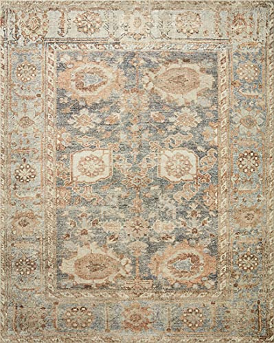 Loloi Margot Ocean/Spice 3'-6" x 5'-6" Accent Rug | MAT-03 CloudPile™ Printed Approx. 4x6 Blue Entryway Kitchen, Timeless, Classic, Plush, Luxurious, Accent Rug - color: Ocean / Spice, size: 3'6" x 5'6" (Rectangular)