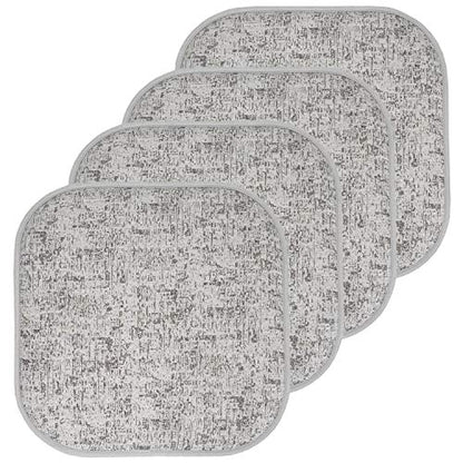 Sweet Home Collection Chair Cushion Memory Foam Pads Honeycomb Pattern Slip Non Skid Rubber Back Rounded Square 16" x 16" Seat Cover, 4 Pack, Broadway Blue/Black - color: Broadway Blue/Black, size: 4 Pack
