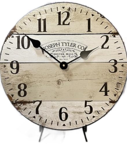 The Big Clock Store Vintage Barnwood Wall Clock | Handcrafted in USA | Silent Non-Ticking Mechanism | Beautiful Color | Rustic Decor for Living Room | Battery Operated (10-Inch) - color: 2. Vintage Barnwood, size: 10-Inch