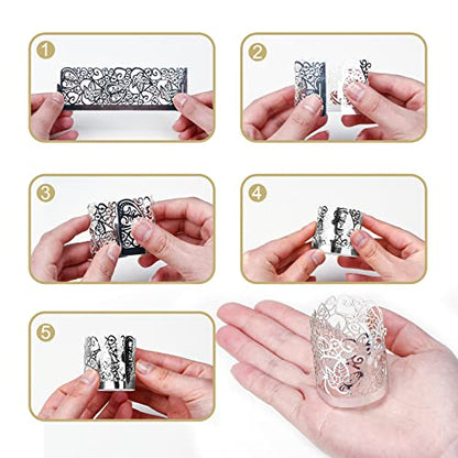 48PCS Votive Candles Holders Wraps, Silver Tea Light Candle Fairy | Home Decoration(no Bottom) - color: Silver
