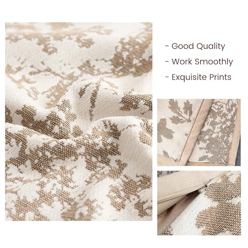Maple Leaf Plant Spring Summer Pillow Cover for Couch Modern Style Pillow Covers Snow Neil Courtyard Home Pillow Cover 2-pack Set for Living Room Sofa Bed, Flower Plant Style (light brown, 18*18 inch) - color: Leaf + Brach Light Brown