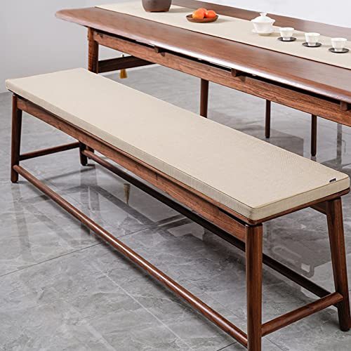 Customize Bench Cushion, Furniture Cushion, High Density Memory Foam, Linen Washable, Non-Slip Bench Pad for Shoe Bench Rack, Window, Piano, Dining (Custom Size, Beige) - color: Beige