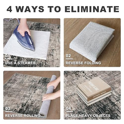 KILOCOCO Abstract Runner Rug 2x6 ft Washable Hallway Runner, Black/Brown | Machine Washable Kitchen Runner, Non Slip Entryway Runner, Printed Carpet Runners, Abstract Floor Runners, Soft Bedside Rug - color: Black/Brown, size: 2' x 6' (Runner)