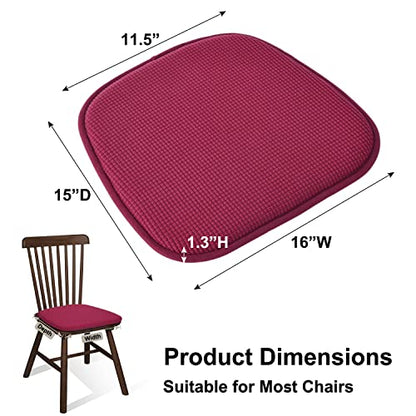 Shinnwa Kitchen Seat Cushions Set of 4, Non Slip Dining Chair Cushions, U-Shaped Indoor Chair Pads, 4 Pack, 15 x 16 Inches, Burgundy - color: Burgundy