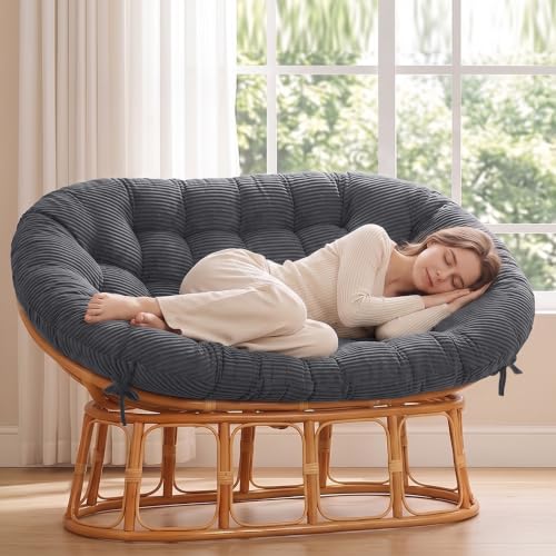 Papasan Chair Cushion Dark Gray - color: Grey, size: 65x48 Inch