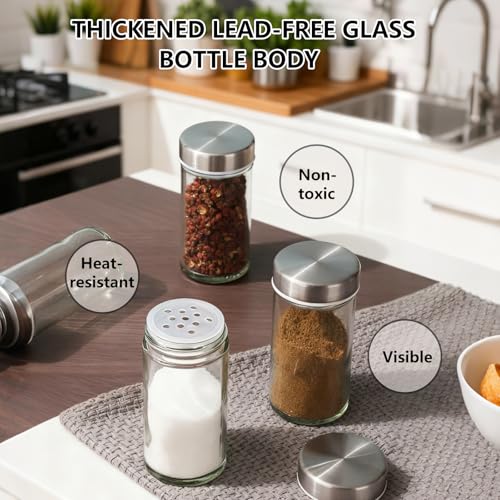 20-Jar Revolving Spice Rack, Stainless Steel Seasoning Organizer for Cabinet or Countertop, with Black Caps
