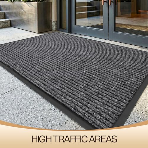 Amyracel Front Door Mat Indoor Outdoor Entrance, 24" x 72" All-Season Waterproof Doormat for Enterway, Heavy Duty Commercial Floor Mat, Fade Resistant, Rubber Back, Low Profile, Easy Clean | Commercial Floor Mat, Non Slip Natural Rubber Doormat, Fade Resi