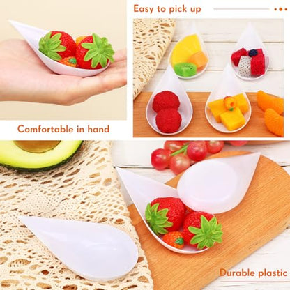 200 Pcs 4 Inch Appetizer Plates Disposable Plastic, White - color: White