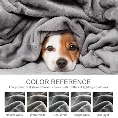Hansleep King Grey Fleece Blanket, Soft Flannel Bed Blanket | Fuzzy Cozy Blanket 90x108 Inches, Multi-use for Bed, Sofa, Couch, Travel, Camping, All Season Warm Lightweight Cover - color: Grey, size: King (90x108 Inches)