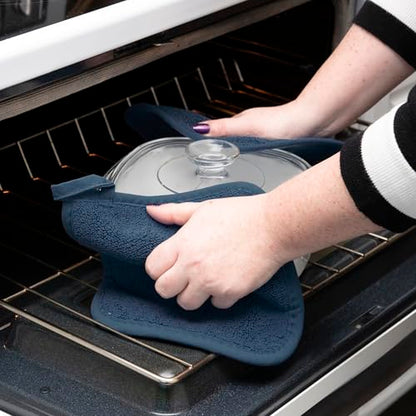 RITZ Terry Potholder & Hot Pad: Unparalleled Heat Resistant, Durable 100% Cotton – Ergonomically Designed for Optimal Grip – Easy-Care Machine Washable – 2-Pack, Midnight - color: Midnight, size: 2-Pack