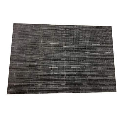 Exquisite Woven Vinyl Placemats for Dining Table Heat Resistant PVC Table Mats (Pack of 6, Black) - color: Pin Stripes-black