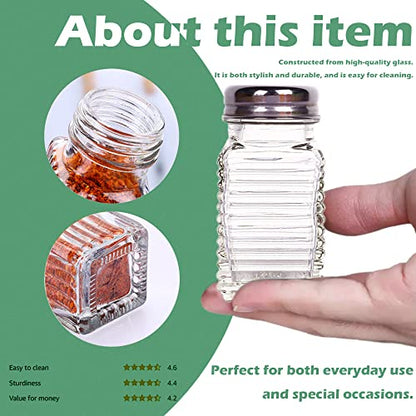 1st Choice Salt and Pepper Shakers with Stainless Tops Set of 2 (Striped rectangular Shakers) - style: Striped rectangular Shakers