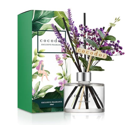 COCODOR Lavender Reed Diffuser/April Breeze/6.7oz/1Pack / Home Fragrance Scent Essential Oil Stick Diffuser for Bedroom Bathroom Home Decor for Women - size: Lavender/6.7Ounce/1 Pack