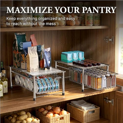 Simple Houseware Stackable Basket Drawer, Chrome - color: Chrome, size: 1-tier