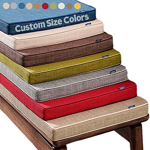 Customize Cushion, High Density Memory Foam, Linen Washable, Non-Slip Pad for Bench, Shoe Rack, Window, Piano, Dining (Custom Colors) - color: Customize Other Colors