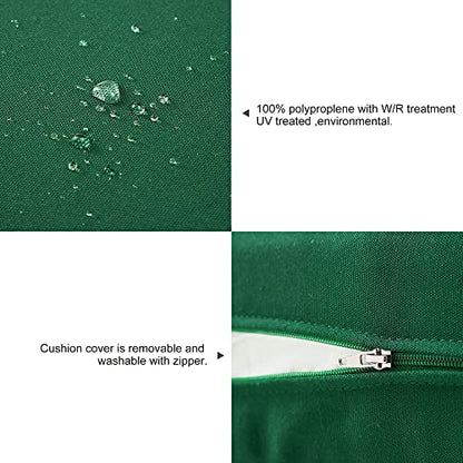 ARTPLAN Loveseat Patio Deep Seat Cushions 46"x24"x5" Bench Pad,Inv Green | High-density foam fill, solution-dyed UV water repellent fabric, zipper removable cover fits patio swing & bench furniture - color: Invisible Green