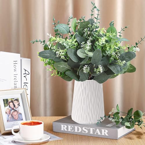 Eucalyptus Leaves Stems 30 PCS, 4 Kinds Mixed Artificial Greenery Stems for Wedding Decor Vase Floral Arrangement Centerpiece