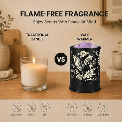 nawaza Wax Melts Warmer Scented Metal 2-in-1 Electric LED Burner Cardinal | Candle wax melter, home office decor, Christmas gift for women, grandma, mom, cardinal themed aroma decor - style: Red Bird