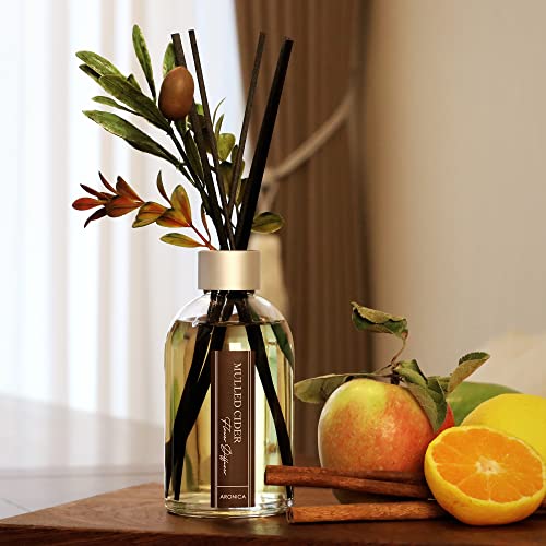 Aronica Christmas Tree Diffusir Oil Cinnamon, Mulled Spice Apple Oil with Sticks, Winter Candy Scented Reed Diffuser, Home Fragrance Decor - color: Mulled Cider