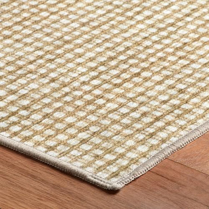 Dash & Albert Hartley Natural Plaid Washable Rug, 6'x9' - size: 6' x 9' (Rectangular)