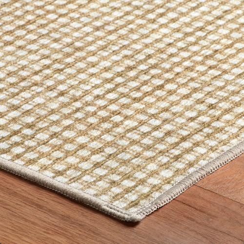 Dash & Albert Hartley Natural Plaid Washable Rug, 5'x8' - size: 5' x 8' (Rectangular)