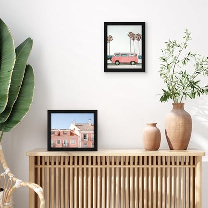 Americanflat 8x10 Picture Frame 2-Pack - Engineered Wood - Black | Shatter-resistant glass, wall or tabletop display with included easel, sawtooth hangers included - color: Black, size: 8X10, style: 2 Pack