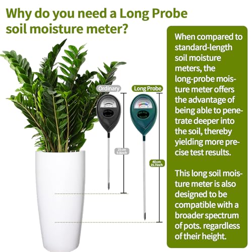 Green Soil Moisture Meter, Soil Tester, Moisture Meter Plants, Soil Moisture Tester, Soil Water Tester for Plants, Plant Moisture Monitor, No Battery Needed - color: GREEN