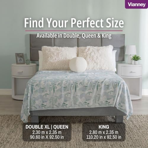 Vianney - Lightweight Blanket - Aspen/Queen Size - Beauty Soft 100% Polyester Fabric - Lightweight Year-Round Warmth and Machine Washable - color: Light Blue / White, size: Full / Double