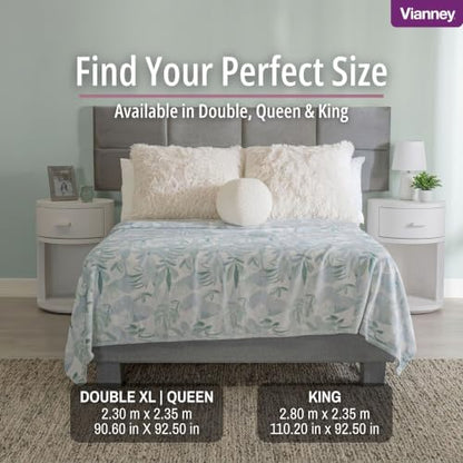 Vianney - Lightweight Blanket - Aspen/Queen Size - Beauty Soft 100% Polyester Fabric - Lightweight Year-Round Warmth and Machine Washable - color: Light Blue / White, size: Full / Double