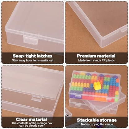Rainmae 5" x 7" Photo Storage Box, 10 Pack Extra Large Photo Boxes, Acid-Free Photo Storage Containers, Seed Organizer Craft Storage Box for Pictures, Tasks, Scrapbooking, Stationery Storage, Clear