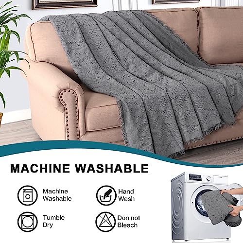 Turquoize Sectional Couch Covers L Shape Couch Cover Sectional Sofa Cover Washable 2 Pieces Couch Covers for Sectional Sofa Feature Geometrical Woven Jacquard Fabric (Chaise/2 Seats, Grey) - color: Charcoal Gray, size: Small Sectional: 71" x 102"+63" x 11