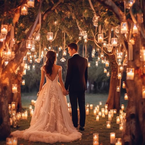 36 Pcs Pillar Candles and Glass Cylinder Vases Tall Cylinder Holders for Pillar Candles Wedding Centerpieces, Total 18 Sets(Clear,White) - color: Clear,white
