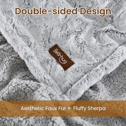 Bearhug Electric Blanket King Size 100" x 90" Dual Controllers Heated Blanket, 10 Heat Settings, 1-12 Hour Auto Shut-Off, Faux Fur & Sherpa Dual-Sided, Machine Washable, Gift-Ready Elegant Packaging - color: Dreamy Milky Way, size: King Size 100" × 90"