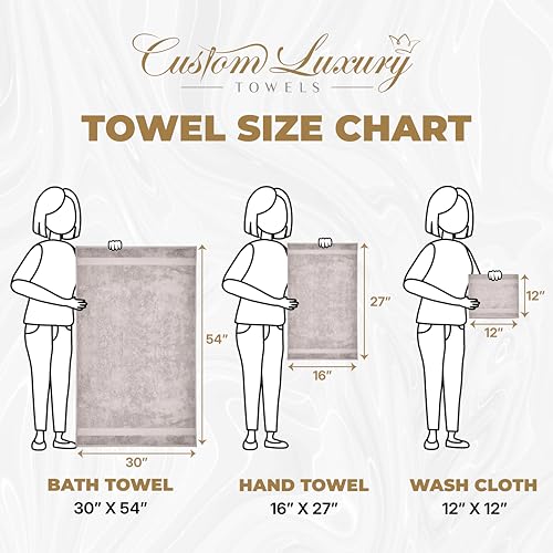 Personalized Bath Towels | Set of 2 | Choose from 12 Fonts | Genuine Turkish Cotton | Oeko-Tex Certified | Personalized Towels | Bathroom Towels - color: Beige - Bath Towels