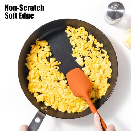 Doosu 600°F Heat Resistant Kitchen Food Tong for Cooking with Non-Scratch Silicone Tips (9in, Red) & 600°F Heat Resistant Spatula Set of 4 for Cooking Baking Stirring (Aqua Sky+Orange+Red+Purple)