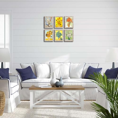 Rustic Distressed Retro Style White Photo Frame 5x7 Picture Frame Set of 6 with Real Glass for Pictures 4x6 with Mat or 5x7 Without Mat, Wall Gallery or Tabletop display - size: 5x7(set of 6)