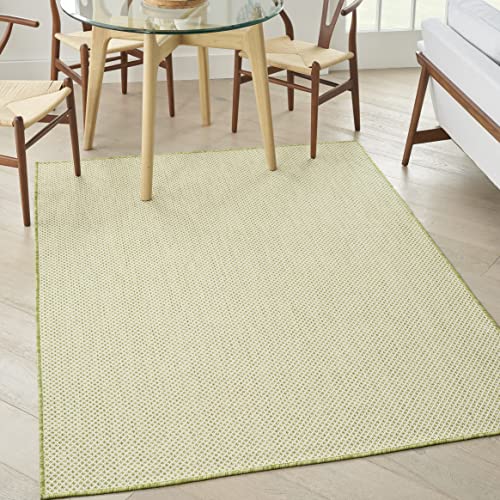Nourison Home Courtyard Ivory Green 5' x 7' Area Rug - Easy Clean, Non Shedding, Bed Room, Living Room, Dining Room, Kitchen (5' x 7') - color: Ivory Green, size: 5' x 7' (Rectangular)