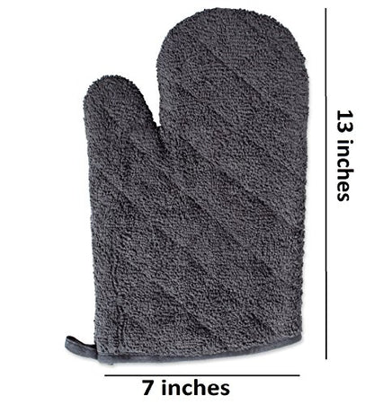 DII Basic Terry Collection 100% Cotton Quilted, Oven Mitt, Mineral Gray, 2 Piece - color: Mineral Gray, size: Oven Mitt