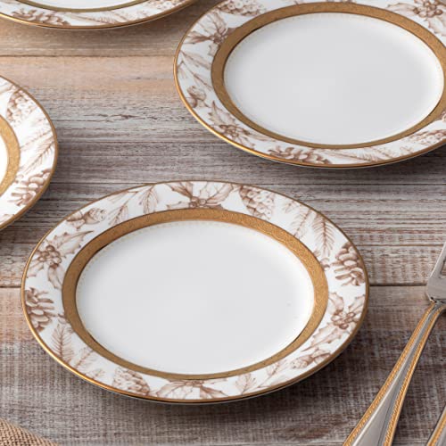 Noritake Charlotta Gold Set of 4 Holiday Harvest Appetizer Plates, 6-1/4"