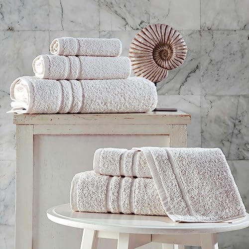 Hawmam Linen Personalized Towels - Customized Turkish Cotton Towel Set, Monogrammed Towels with Initials, Name & Embroidery, Idea for Weddings, Bridal Showers, Anniversaries, for Couples, Sea Salt - color: Sea Salt